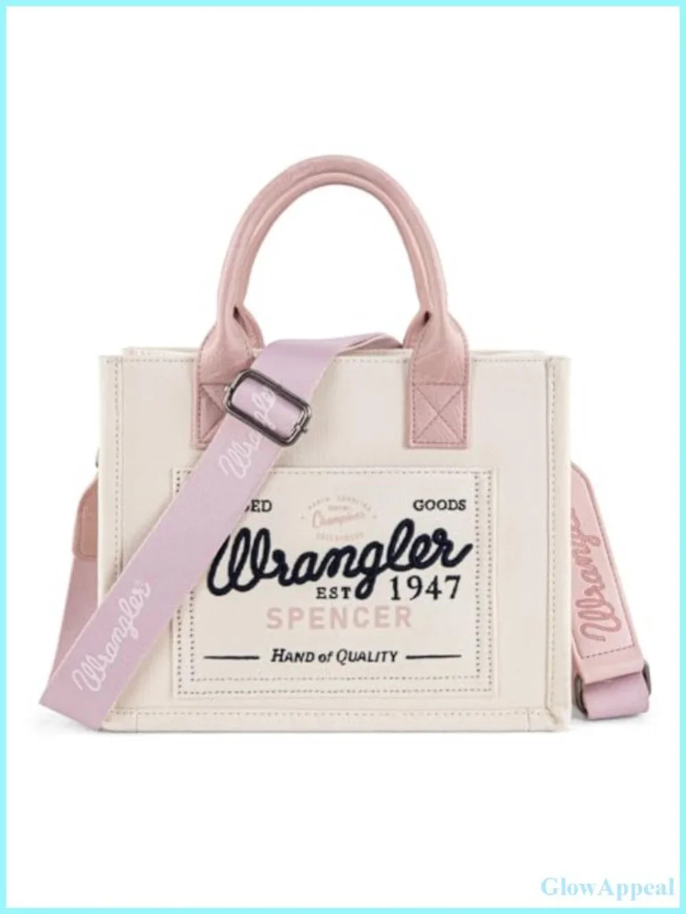 Women's Canvas Tote Bag with Top Zip Pockets